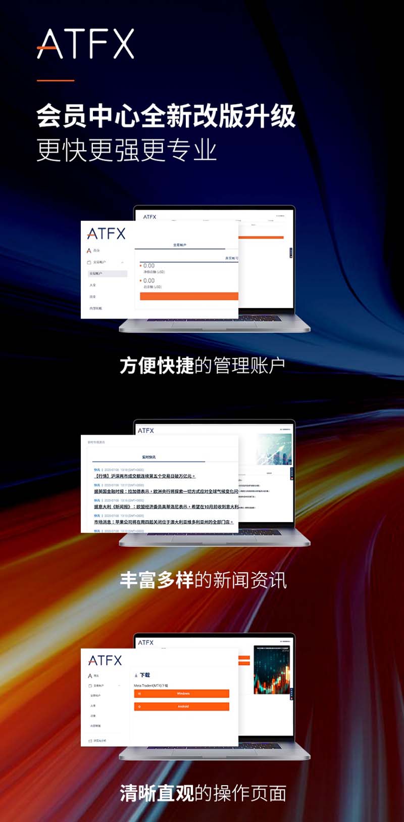 ATFX会员中心全新改版升级，更快更强更专业